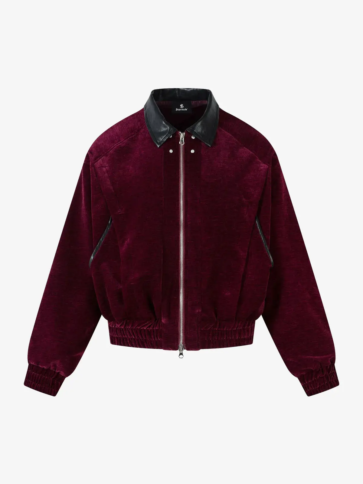 Men's Luxury Retro Velvet Solid Jacket Coat - Snug Fit Tops with Ribbed Hem, Pockets, Leather Accents for Casual Wear