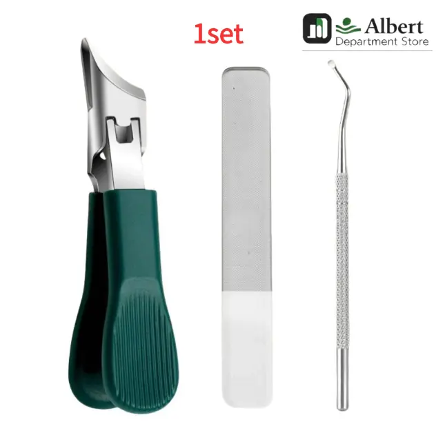 1 set Eagle Beak Angled Nail Clipper Set Wide Jaw Heavy Duty Nail Clippers Splash Proof Toenail Clippers
