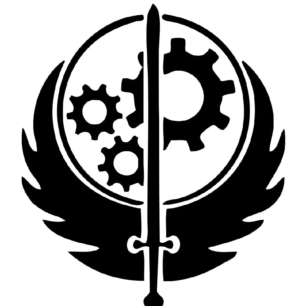 Brotherhood of Steel, Fallout decal, Vinyl Window Decal - Universal Car Sticker for Vehicle Windows, Boats, RVs, Office Desks & Laptops - Stylish Car Merch & Car Accessories - All 50 States Available