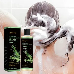 HOEGOA Rosemary Hair Growth Shampoo with Hydrolyzed Keratin for Thinning Hair, 3.4oz Organic Treatment for Women & Men