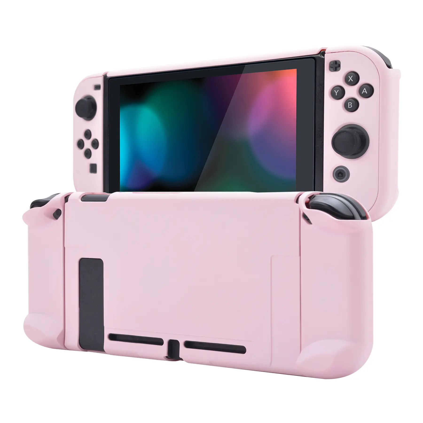 PlayVital Customized Dockable Hard Shell Protective Case for Nintendo Switch Console - Black