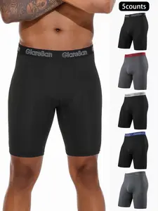 5pieces Long Leg Sports Boxer Shorts Men Quick-Dry Workout Gym Underwear Brand Quality Underwear Soft Male Underpants for Men Comfortable Homme Boxershorts Slips Briefs Panties