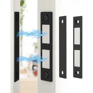 30 Lb Black Screw-in Magnetic Door Catch, Heavy Duty Cabinet Latch, 2 Pack Magnetic Closures for Cabinet Drawer Door, Kitchen, Dual Pocket Door Magnets for RV, Cabinet Door, Barn Door