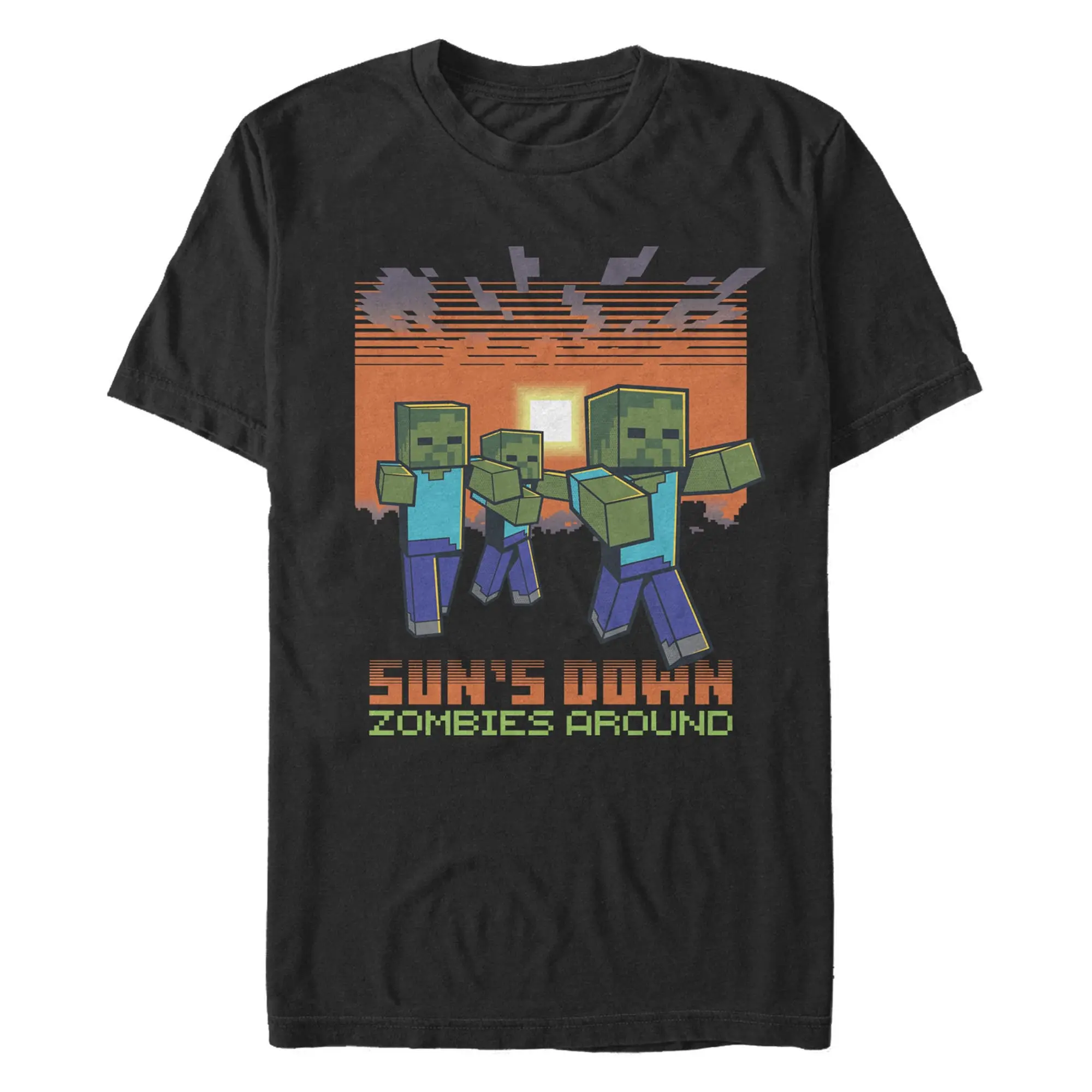 Men's Minecraft Sun's Down Zombies Around T-Shirt