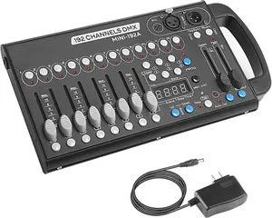 METYONLASER 192-Channel DMX 512 Controller, Portable DMX Control Board with Audio & Tap Functions, Synchronization & Chase Features for DJ, LED & Stage Lights, Ideal for Wedding & Club Scenarios