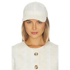 Halfdays Nylon H Logo Hat in Oat Milk