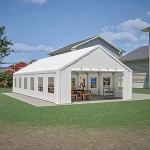 Party Tent 20x40FT Heavy Duty Large Wedding Event Shelter with 3 Carry Bags & Removable Sidewalls Outdoor Canopy Gazebo Commercial Tent White Modern outdoor event party