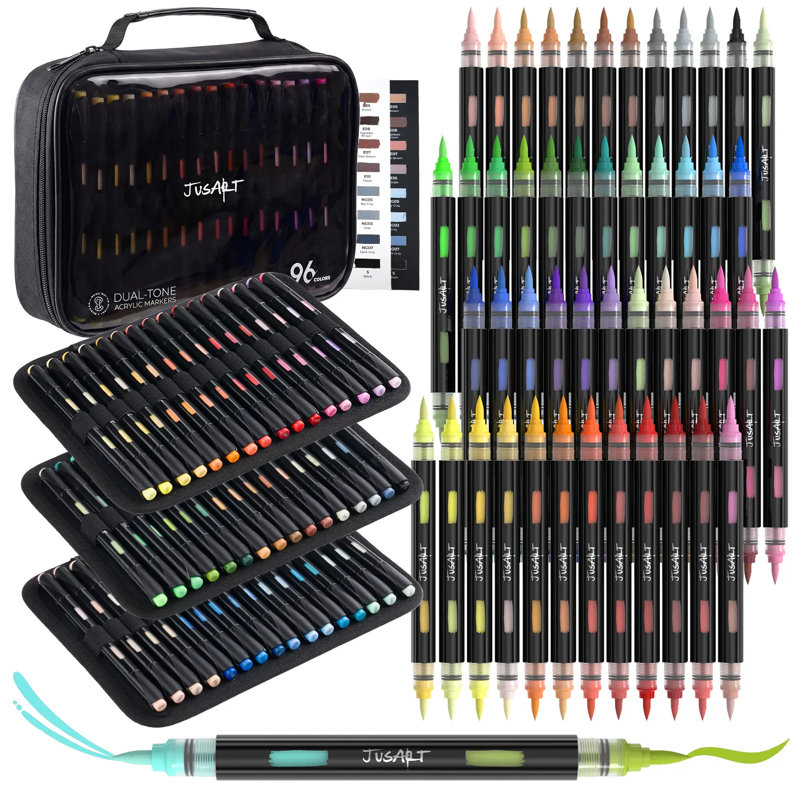 【Back to school shopping】96/72/48 Colors Dual-Tone Acrylic Markers – Double-Ended, Vibrant, Versatile, and Colors Can Overlap for Art, Coloring, & DIY Projects, Back to School,tiktokshop