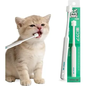 Cat Toothbrush with Cylinder Head, 360° Brush Design for Cat Teeth Cleaning, Pet Toothbrush for Hard-to-Reach Areas, Made in Japan