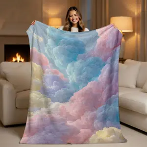Pastel Dream Cloud Blanket - Candy Clouds Blanket, Soft Cotton Candy Aesthetic Throw, Cozy Room Decor Bedding, Ideal Aesthetic Gift, Candy Clouds Blankets, Cloud Blankets