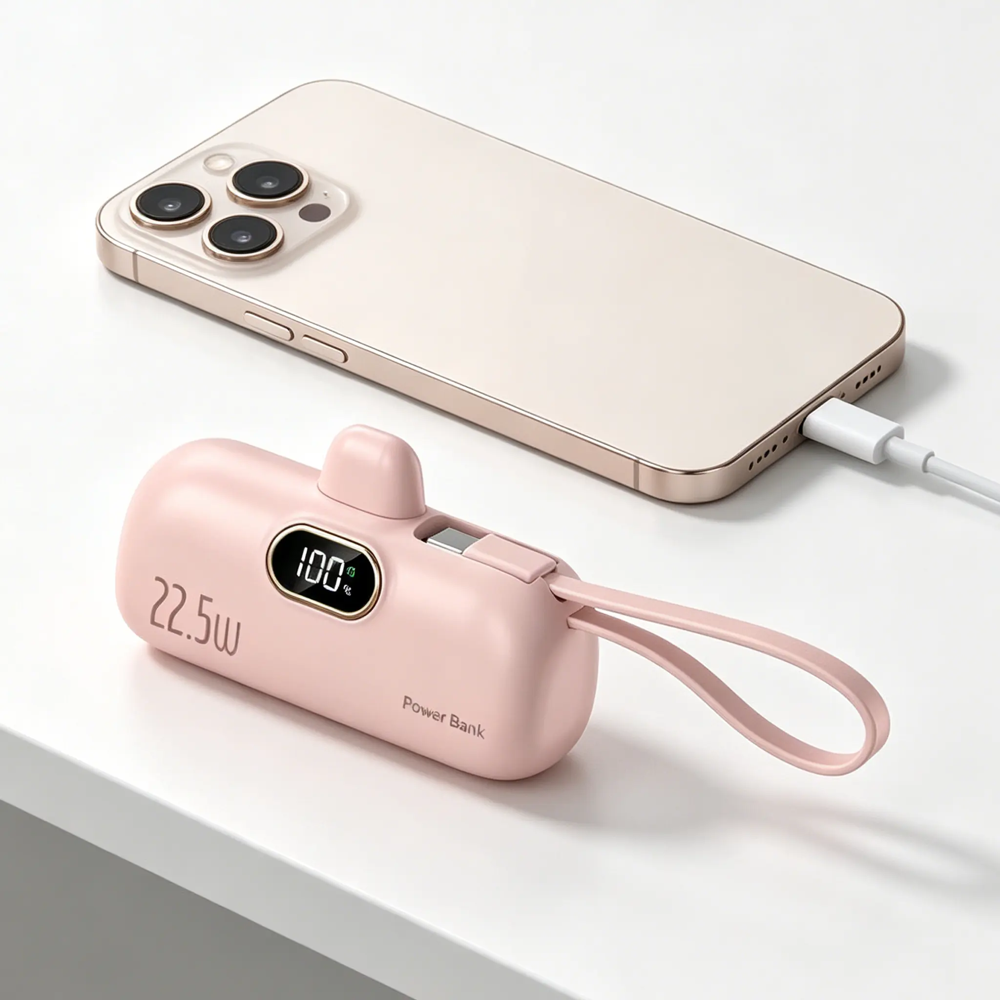 5000mAh Portable Charger (JN01 Model) - Type-C & USB Ports Mobile Power Bank, Universal External Battery for iPhone, Samsung, Xiaomi Smartphones, Device Charging Solution