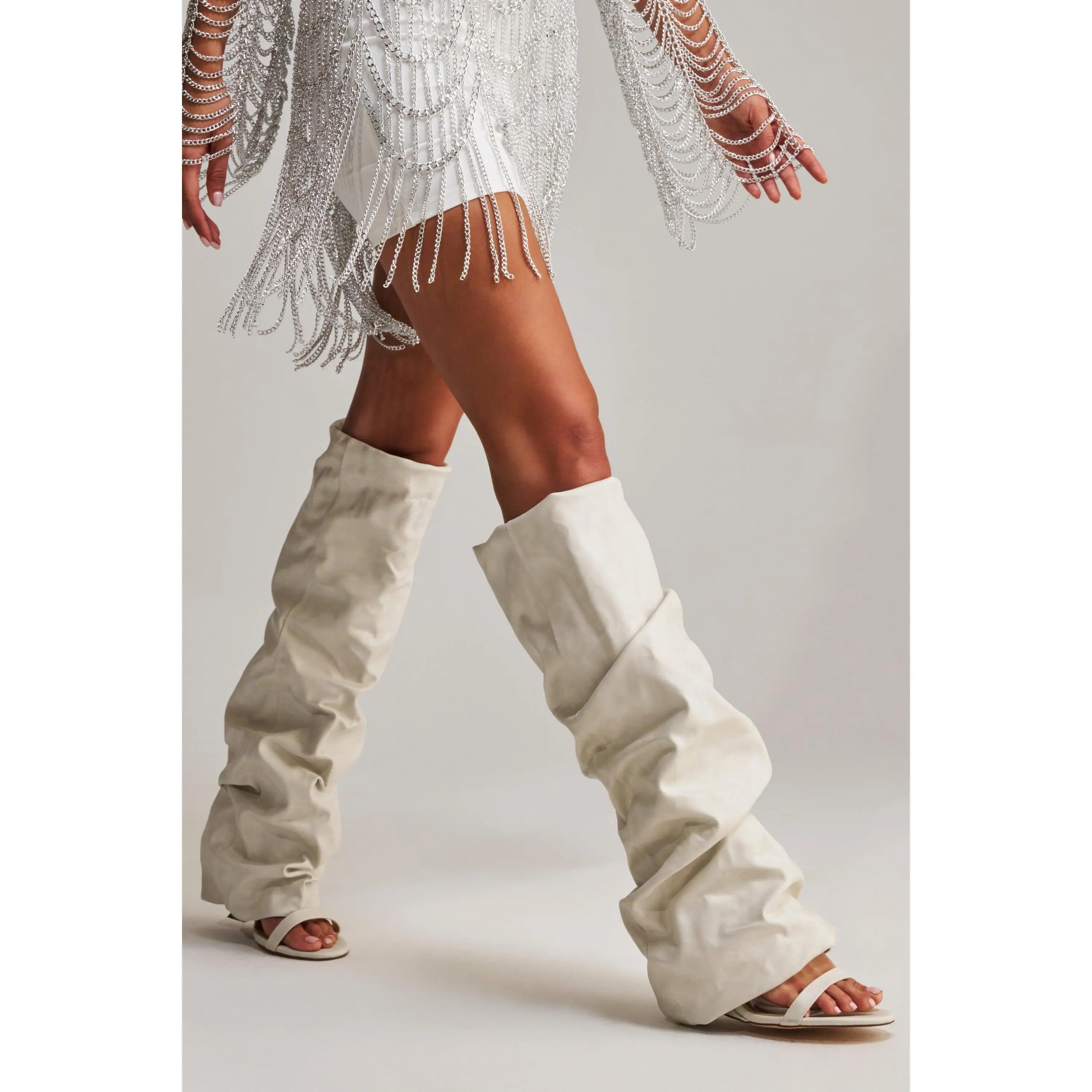 AZALEA WANG RAYLAN BONE GLADIATOR SANDAL