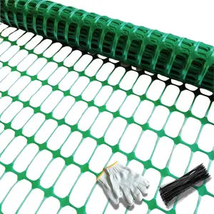 PotatoLife Plastic Mesh Fence, Extra Strength 40''x100' Roll with 50 Zip Ties, Resuable Temporary Netting for Garden Fencing, Snow Fencing, Animal Barrier, Poultry, Deer, Dog, Construction, Green