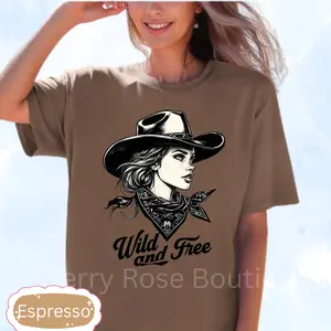 Wild and Free Cowgirl, Western, Country, Women's Shirt, Graphic Tee, Comfort Color