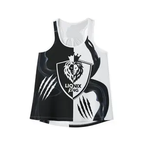 Lionix Black and White Smoke Design Tank Top | Abstract Vapor Pattern