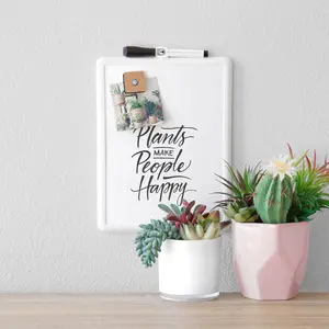 8.5" x 11" Contempo Magnetic Dry Erase Whiteboard, White Frame