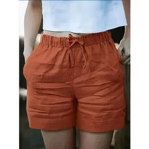 Women's Minimalist Basic Casual Sports Shorts - Drawstring Waist Bottoms for 2025, Bottom