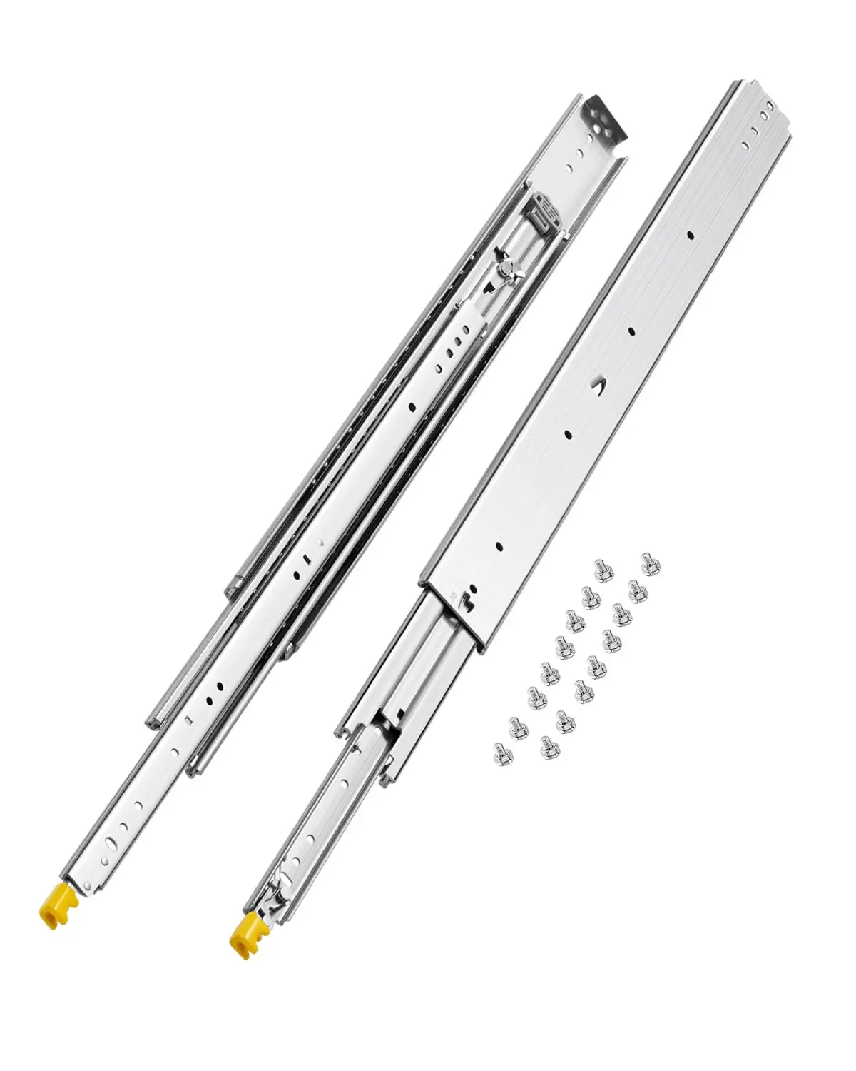 VEVOR 1 Pair Full Extension Drawer Slides 18 20 22 28 30 32 36 38 40 44 48 52 56 60 in, 500 lbs Load Capacity Locking Drawer Slides, Ball Bearing with Lock Side Mount Drawer Slide Rail