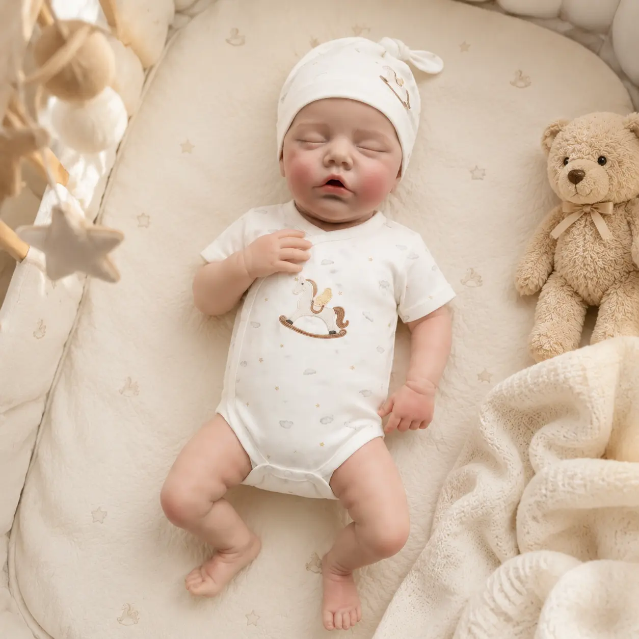 Bibiko NO.03 18.11in/46cm-Full body silicone baby girl doll(5.4lb)Rebornbaby doll,realistic soft skin,lifelike real baby,Exquisite gift box packaging; suitable for gifting, as a companion for children.