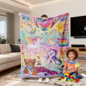 Soft Funny Throw Blanket Cute Whimsical Unicorn & Cheetah Print Fleece Blanket Cozy Blankets Comfortable Warm Fluffy For Home Office School Travel Christmas, New Year, birthday gifts from mothers to children