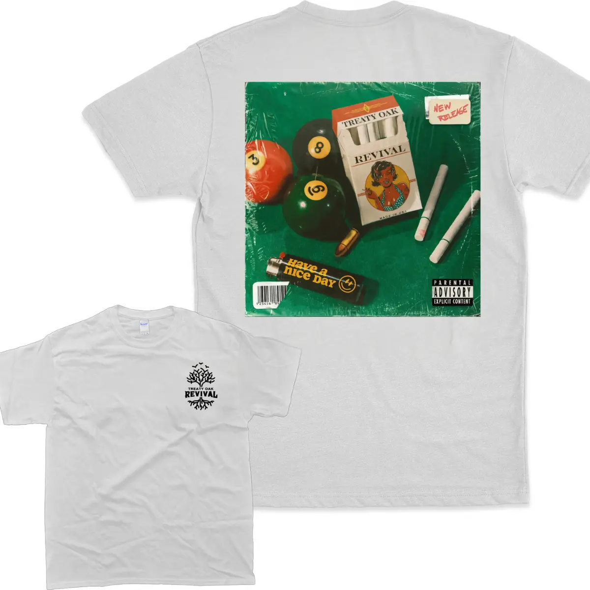 cigarette pack in t shirt sleeve Treaty Oak Revival T-shirt - Featuring a pool table with cigarette pack and billiard balls For Men and Women Graphic Casual Top cigarette pack in t shirt sleeve Treaty Oak Revival T-shirt - Featuring a pool table with cigarette pack and billiard balls For Men and Women Graphic Casual Top