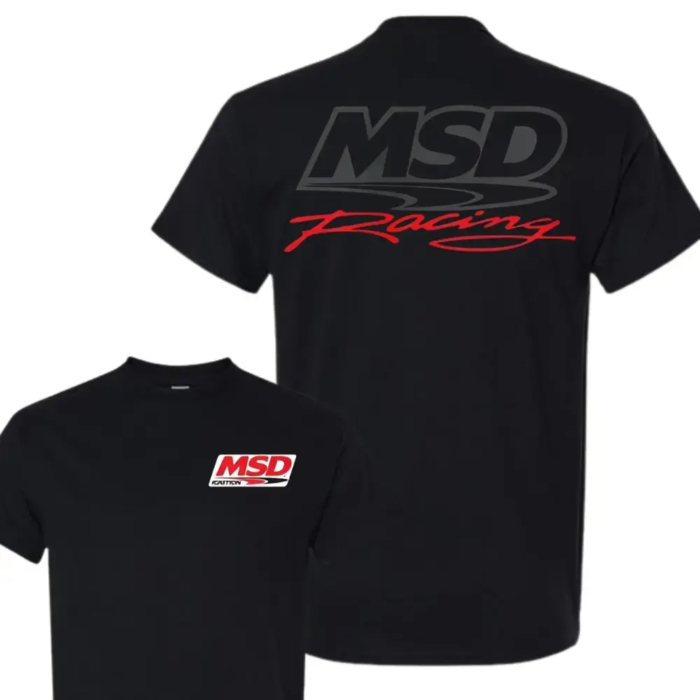 Men's MSD Racing Bold Motorsport Graphic Tshirt - Casual Short-Sleeve Round Neck Menswear Top for Street Car Enthusiasts, Summer Printed Streetwear, Car Pattern Men's Short-Sleeve T-Shirts, Racing Team Graphic Men's Short-Sleeve T-Shirts