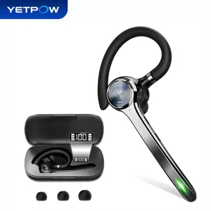 YETPOW Bluetooth Headset Audio Device, Wireless Noise Cancelling Headphones with Mic, 500mAh Charging Case, 72H Talk Time, Mute Button Hands-Free Earpiece, Waterproof, Manufacturer Warranty for Trucker Work, Computer, Cell Phones (G7)