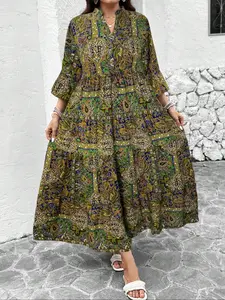 【Plus Size】Women's Dress, Elegant Bohemian Boho Fashion Dress for Daily Outdoor Wear, Women's Plus Size Clothing for Summer