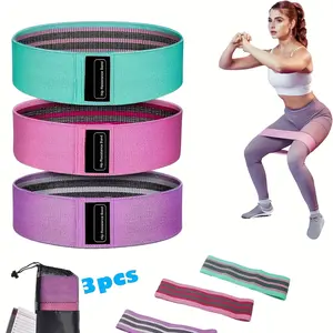 3pc Premium Fabric Resistance Bands for Legs Thighs & Glutes 3pcs Anti-Slip Durable Exercise Loop Bands with 3 Levels for Yoga Pilates Home Workout