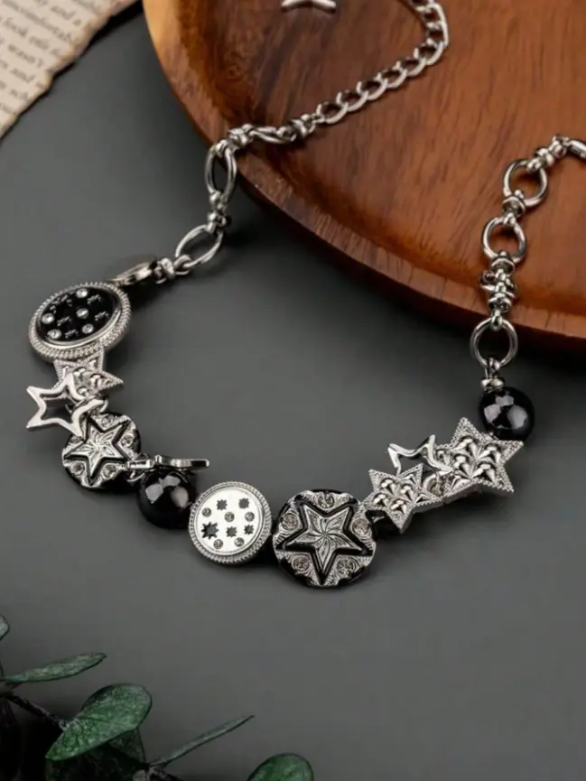 Minimalist Multi Element Pendant Chain Necklace Fashion Jewellery