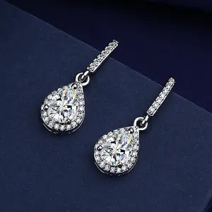 Zircon Drop Stud Earrings