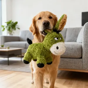 Durable Soft Plush Donkey Squeaky Toy for Cats And Dogs, Pet Pillows, Plush Animals, Comfort Dolls, Cartoon, Gifts & Gifts, Favors, Presents, Cute Plushies, Durable Dolls, Double Layer Tear Resistant Fabric Dog Toys