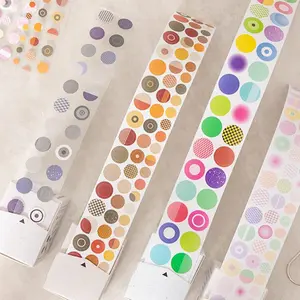 Vintage Dot Pattern Washi Tape, 1 Roll Colorful Dot Pattern Washi Tape, DIY Decorative Sticker for Scrapbooking, Journaling, Gift Wrapping