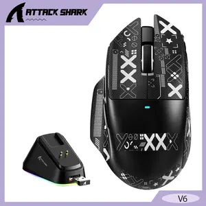 ATTACK SHARK Wireless Gaming Mouse with RGB Magnetic Chargeable Dock, PixArt PAW3311 DPI Sensor,up to 25000DPI, Bluetooth/2.4Ghz/Wired Tri-mode Mouse with 1K Polling, for PC/Mac
