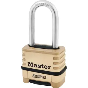 Brass ProSeries Set Your Own Combination Lock, Outdoor Heavy-Duty Padlock for Construction Sites, Gates, Fences, 2-1/4" Wide, 1175LHSS
