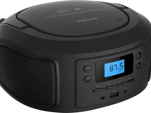 PHILIPS | Portable CD Player Boombox with Bluetooth – Dynamic Bass Boost, Dual Speakers, FM Radio, USB/AUX Input, CD-R/CD-RW/MP3 Playback, Compact & Portable Design