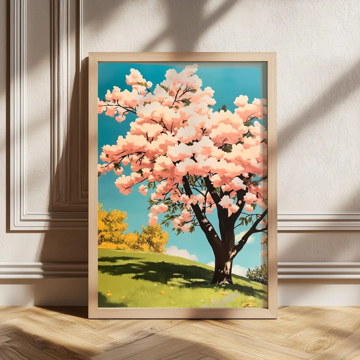 Sakura Vintage Print, Chinese Poster, Japanese Sakura Poster, Romantic Blossom Art, Chinese Garden Decor, Asian Style Poster, Unframed