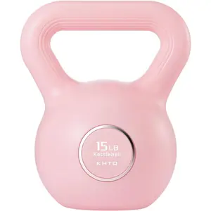 KHTO Kettlebells Fitness Exercise-Pink Strength Training Kettlebell Sets,Dumbbell Weights for Home Gym Equipment Coated Red soft premium