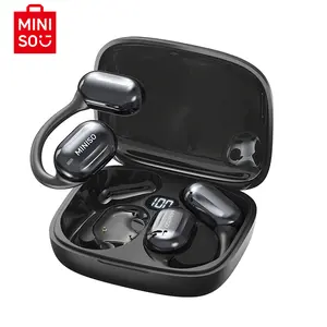 MINISO MS162 Open Ear Earbuds with LED Digital Display, Stereo HIFI Sound Earphones, Touch Control, Dual Noise-Cancelling Mics, Up to 48 Hours Power with Case, IPX5, Workouts, Yoga, Running