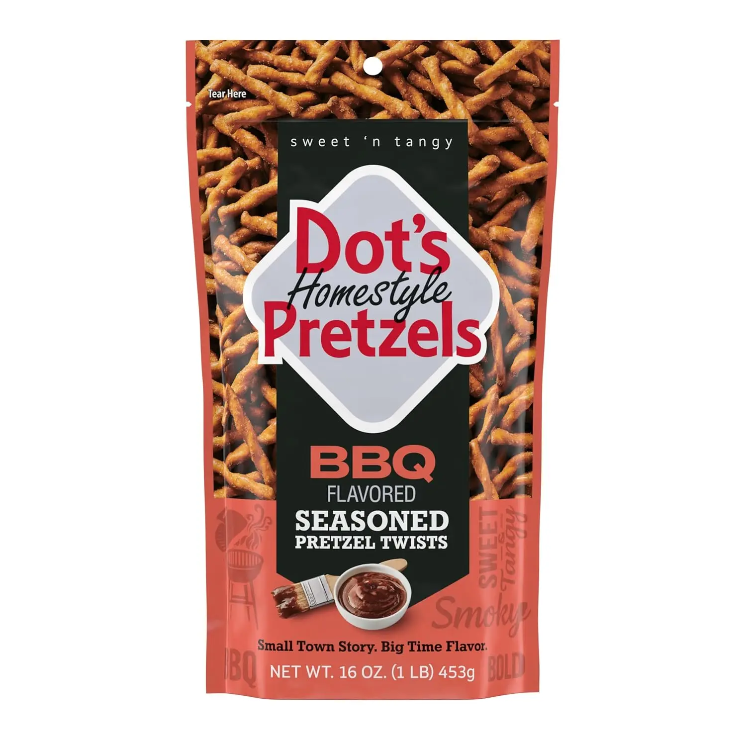 Homestyle Pretzels BBQ Seasoned Pretzel Twist Snack, 16oz Grocery Sized Bag Natural