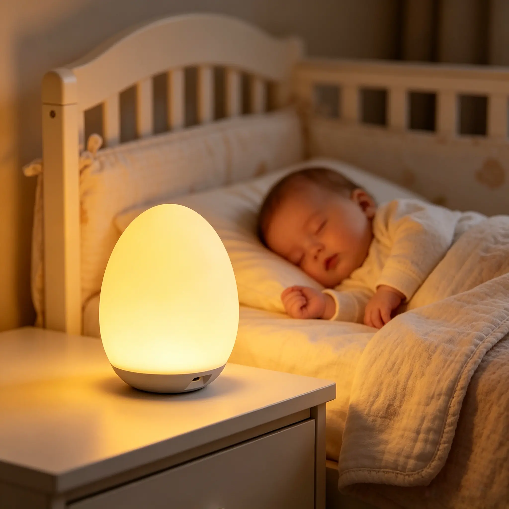 Portable Egg Night Light for Kids Babies Rechargeable Tap Light with 7 RGB Colors Timer and Touch Control Safe & Soft for Your Baby