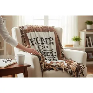 Home Is Our Favorite Place to Be – Cozy Cut & Tie Blanket (72” x 60”)