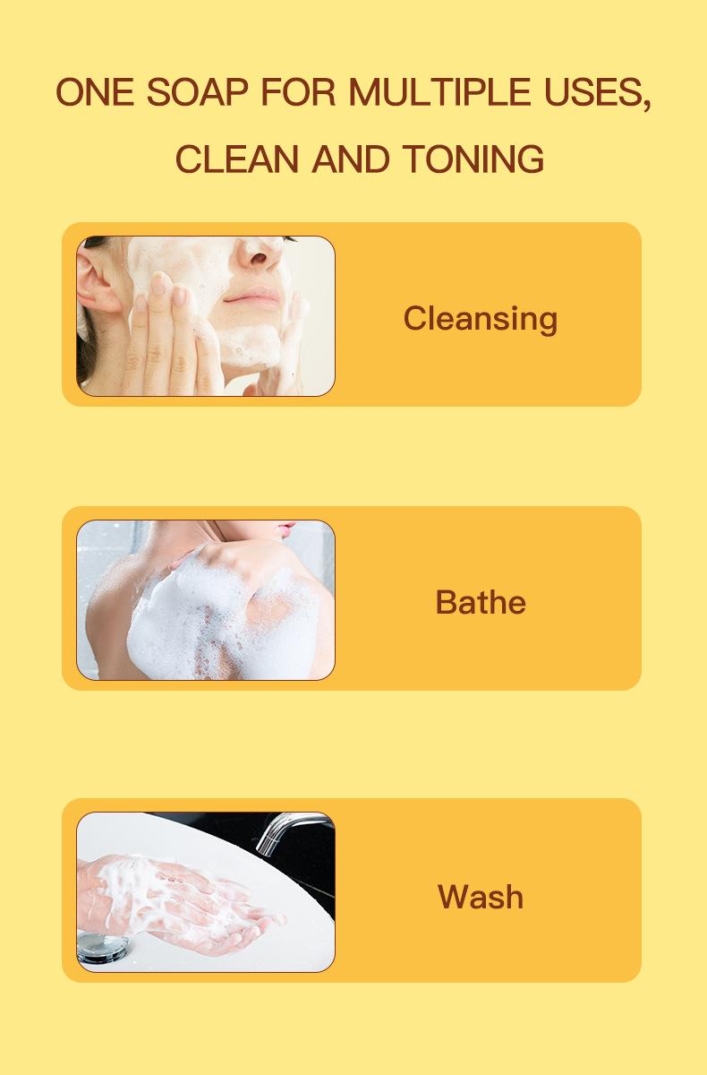 Turmeric & Kojic Acid Brightening Soap, Dark Spot Remover and glowing skin soap,Honey Glow Lemon Turmeric Soap Bar,Natural Tumeric Handmade Soap for Face & Body,Gentle Moisturizing (1pcs) Cleanser Skin Repair，Gentle Turmeric Cleansing Set