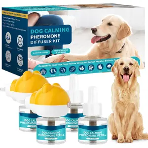 6-in-1 Calming Plug-in for Dogs with 2 Diffuser + 4 Refills, 120 Days Anxiety Relief Stress Appeasing Pheromone Diffuser