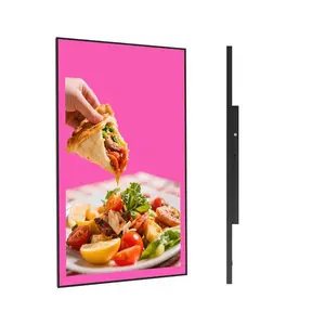 GO360BOOTH 43inch Wall Mount Digital Signage 4K 1000-2500nits High Brightness Advertising Display Slim Fit Frameless Kiosk CMS Plug & Play 7/24 Timer Split Screen