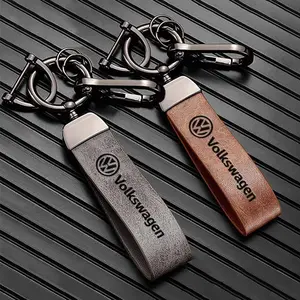 Car Key Rings Luxury Leather Keychain Pendant Decorative Accessories For Volkswagen VW GTI Polo Golf Passat Tiguan Arteon Touareg CC Taigo Caddy Jetta T-ROC Beetle Sharan Touran Scirocco Lightweight Keychain