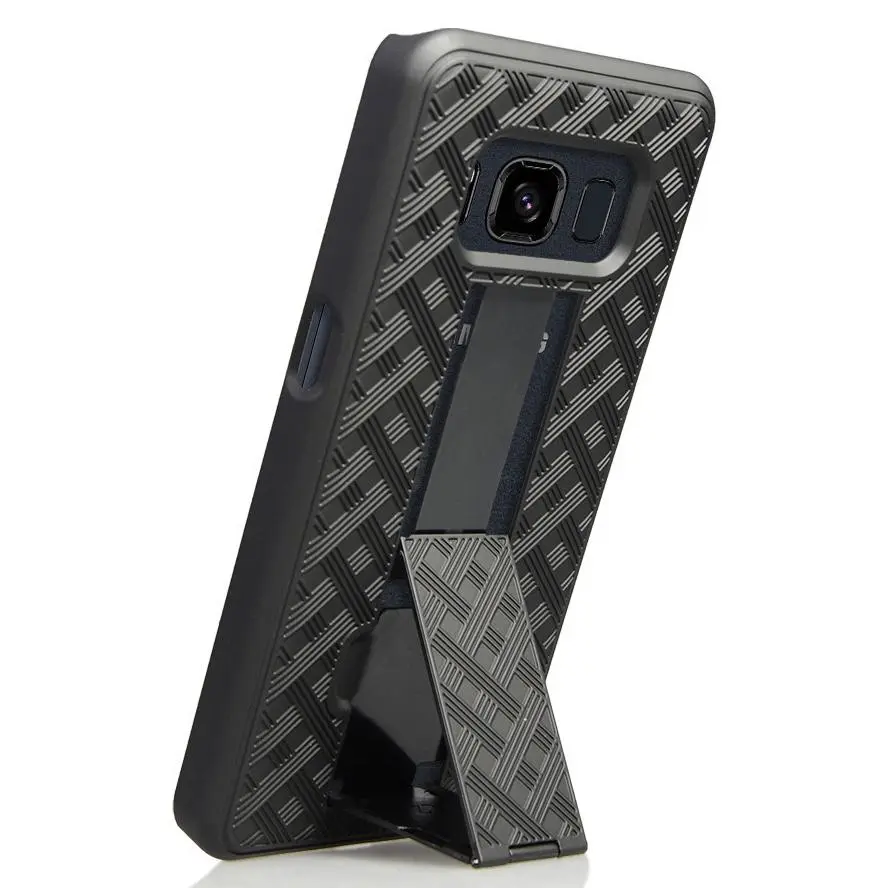 Case for Galaxy S8 Active, Nakedcellphone Black Kickstand Slim Hard Cover for Samsung Galaxy S8 Active (SM-G892A, SM-G892U)