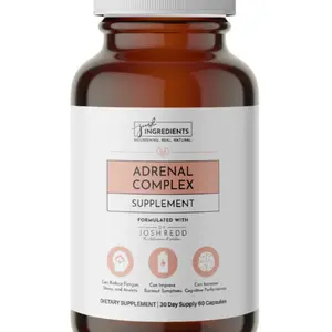 Just Ingredients Adrenal Complex Supplement | Stress and Cortisol Support | Hormonal Balance | May Help Combat Fatigue | Adaptogens