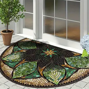 Floral Pattern Door Mat, Non‑Slip Soft Floor Mat, Home Rectangular Decorative Mat for Living Room and Bedroom, Floral Area Rug, Flower Pattern Rugs, Indoor Floor Mat