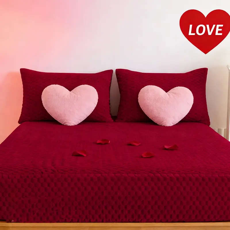 King/queen Size Bedding Set, Soft Flannel Fabric, Wrinkle Resistant Design, Deep Pocket Style, Secure Fitted Sheets, Bedsheets, Includes 1 Fitted Sheet and 2 Pillowcases